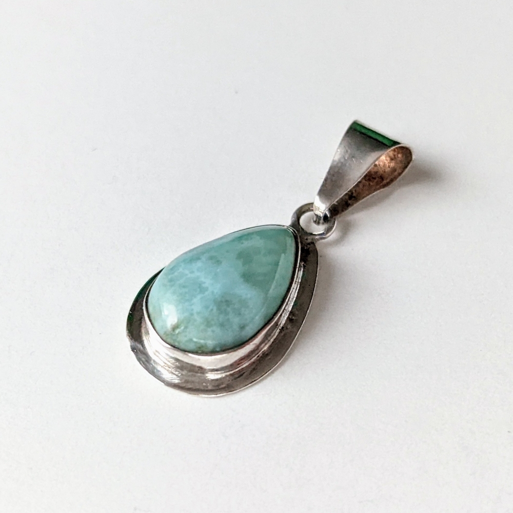 Larimar Pendant In Sterling Silver
